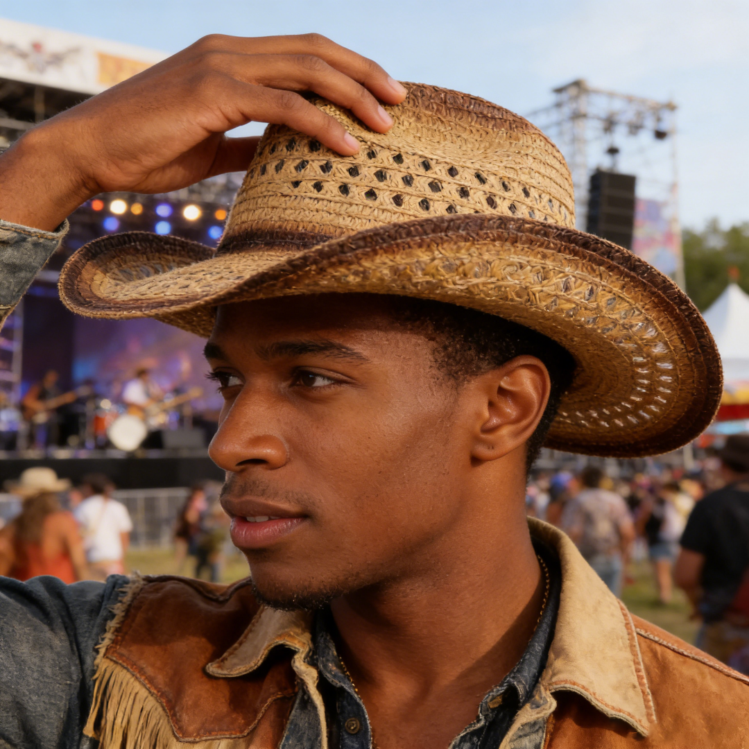 1PC Straw Western Cowboy Hat H - Cowboy Hat Straw ulasan dan harga