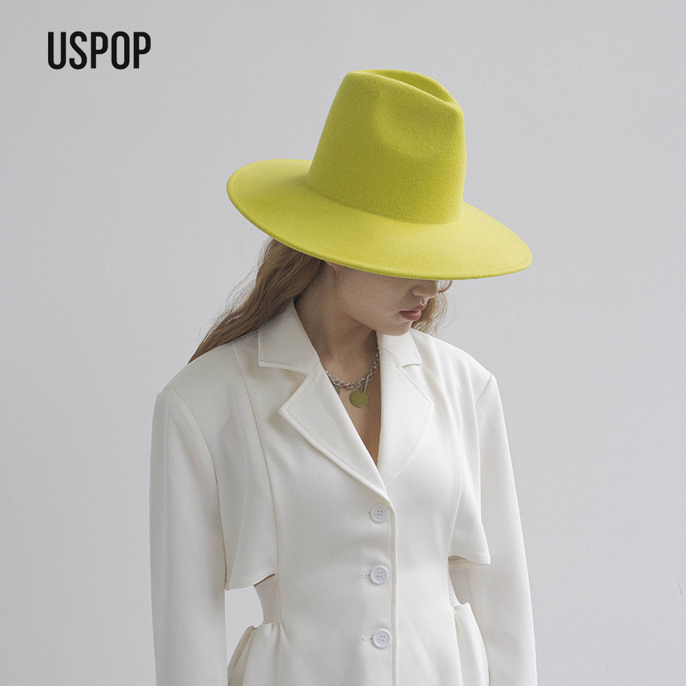 USPOP Autumn Winter Fashion Pl - Fedora Hat Wool ulasan dan harga