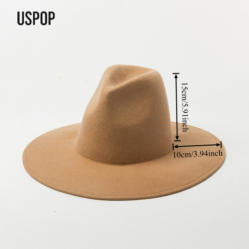 USPOP Autumn Winter Fashion Pl - Fedora Hat Wool ulasan dan harga
