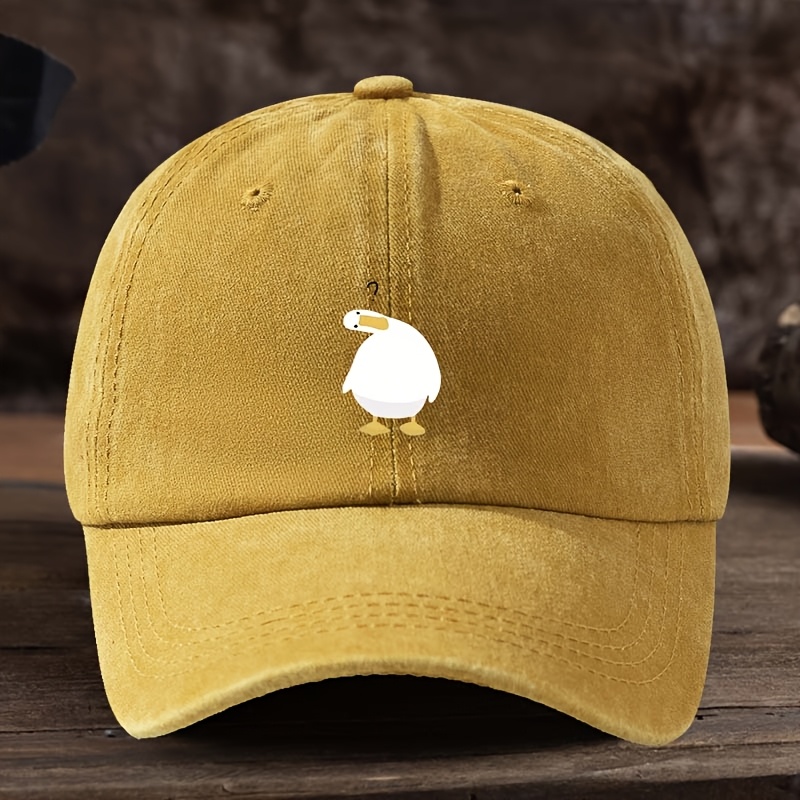 Cute duck print baseball cap w - Baseball Cap Structured ulasan dan harga
