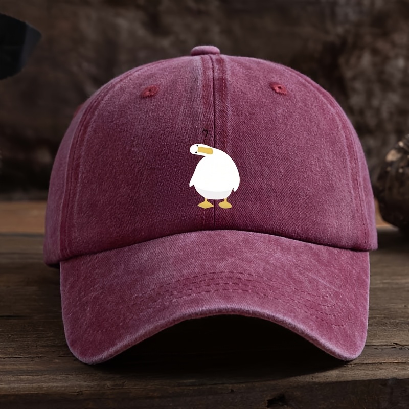 Cute duck print baseball cap w - Baseball Cap Structured ulasan dan harga