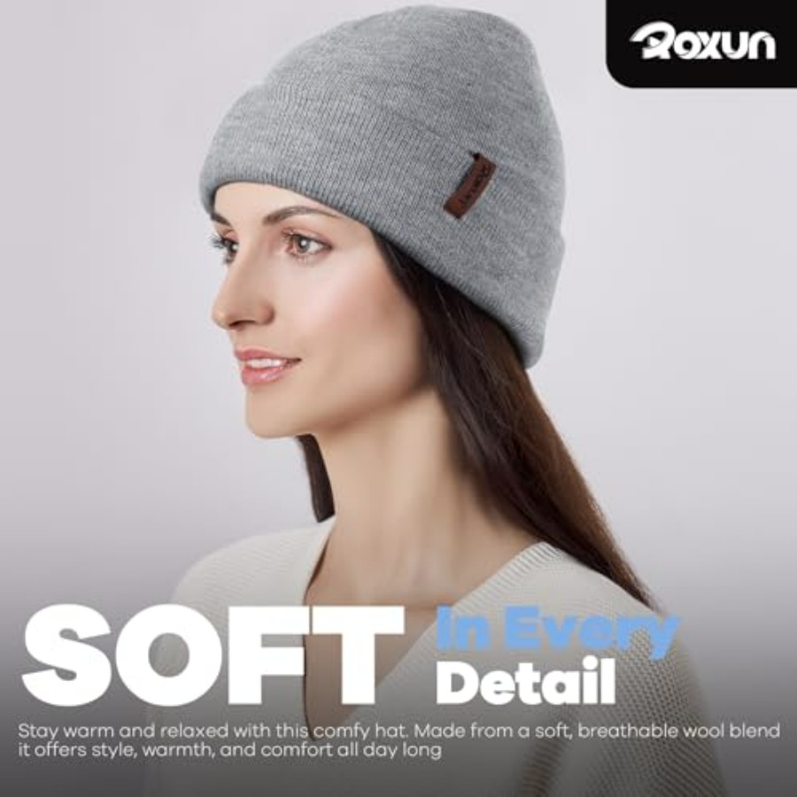 ROXUN Beanie for Men/Women Win - Beanie Cuffed Knit ulasan dan harga