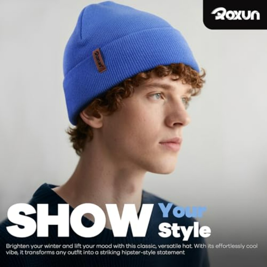 ROXUN Beanie for Men/Women Win - Beanie Cuffed Knit ulasan dan harga