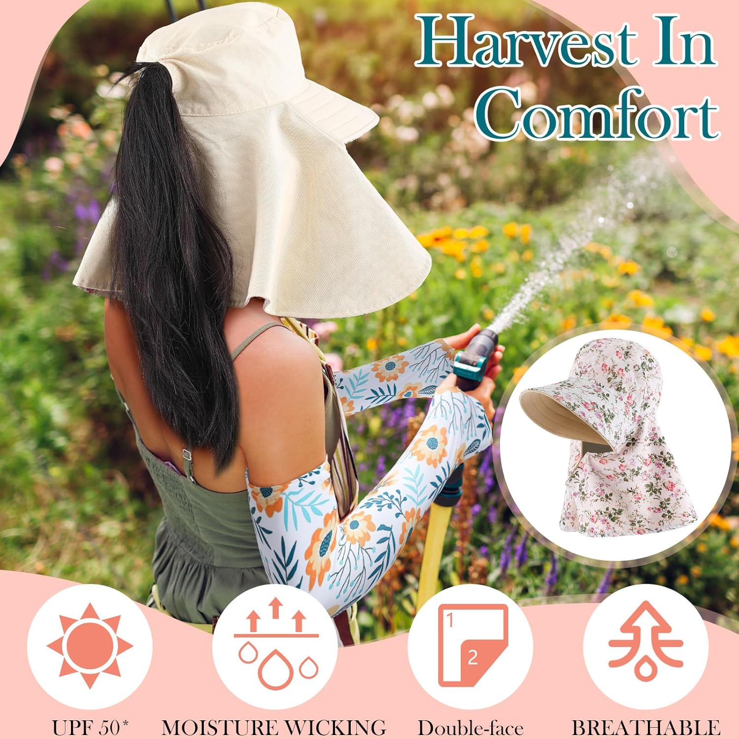 2 Pcs Floral Garden Hat for Wo - Visor Sun Hat ulasan dan harga