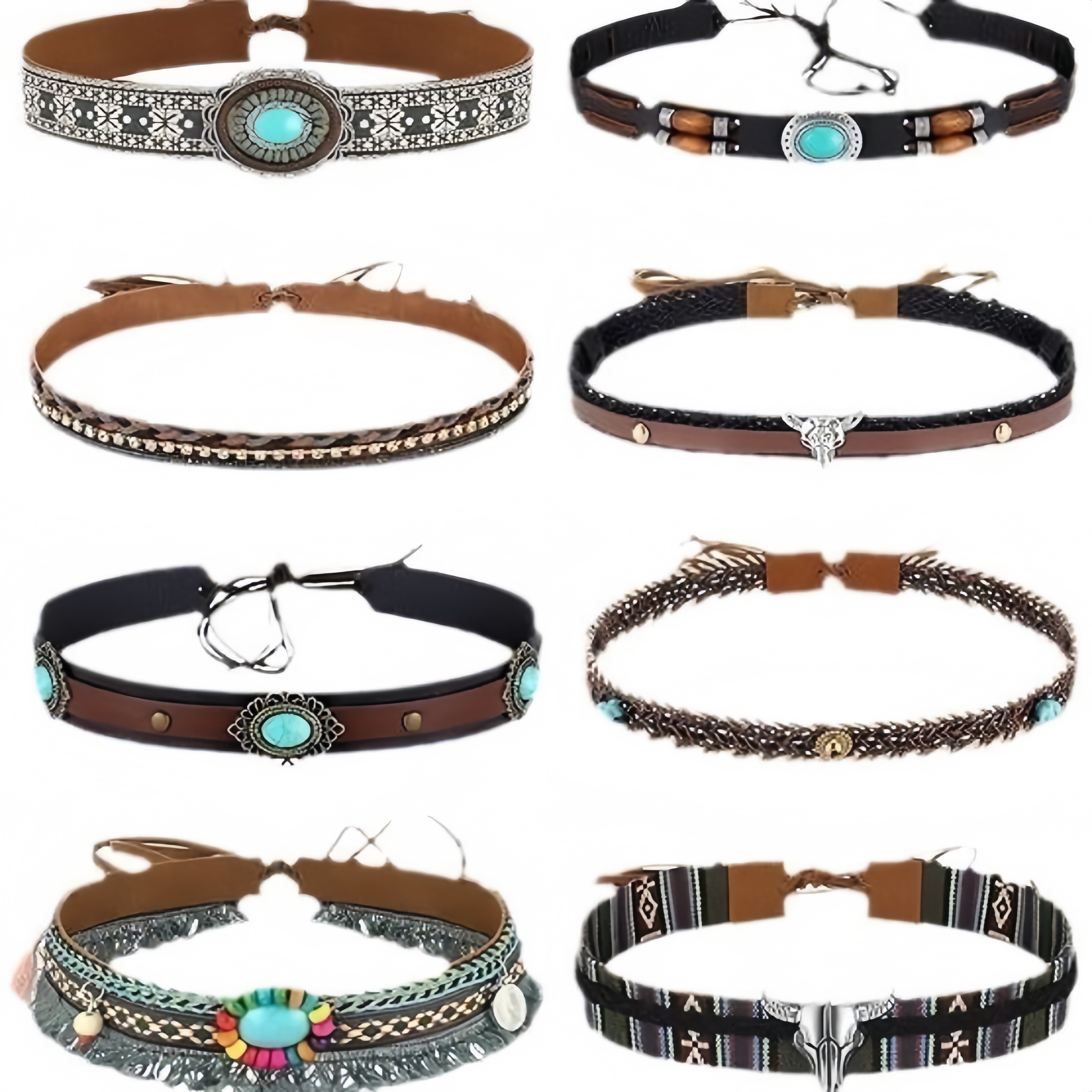 Retro Ethnic Style Belt, Headb - Cowboy Hat Straw ulasan dan harga