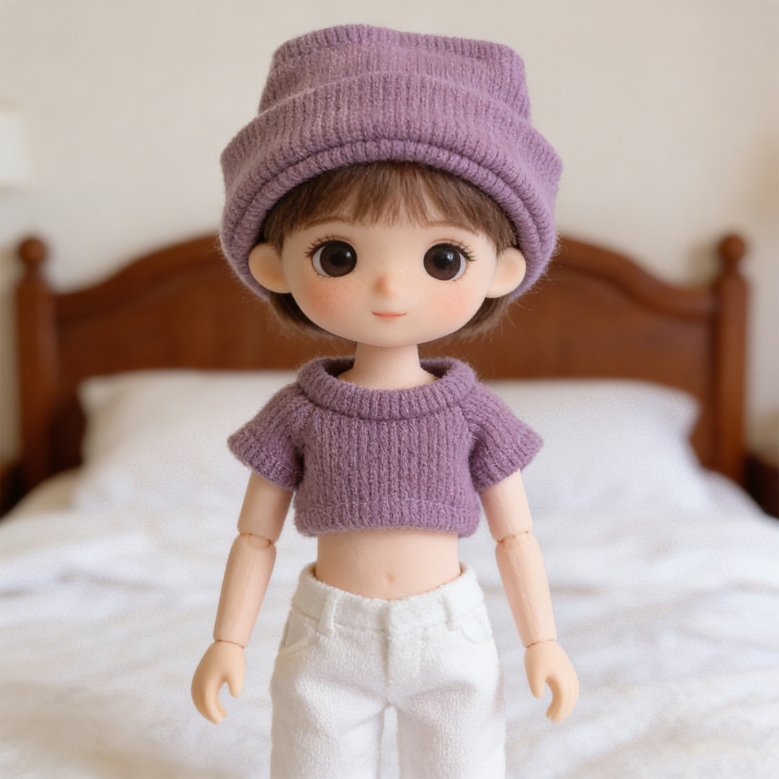 1Set Mini Clothes for 10Cm Kni - Beanie Cuffed Knit ulasan dan harga
