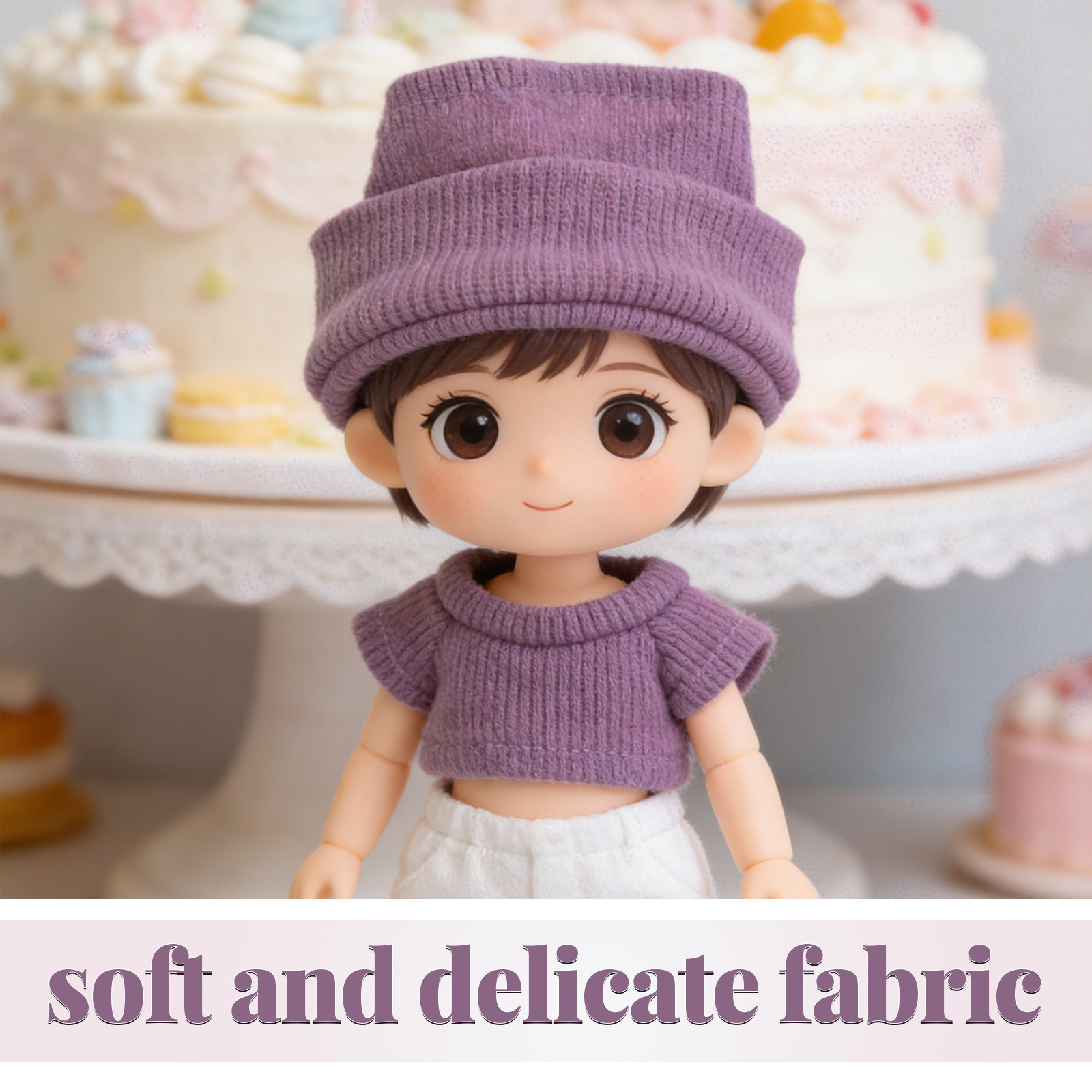 1Set Mini Clothes for 10Cm Kni - Beanie Cuffed Knit ulasan dan harga