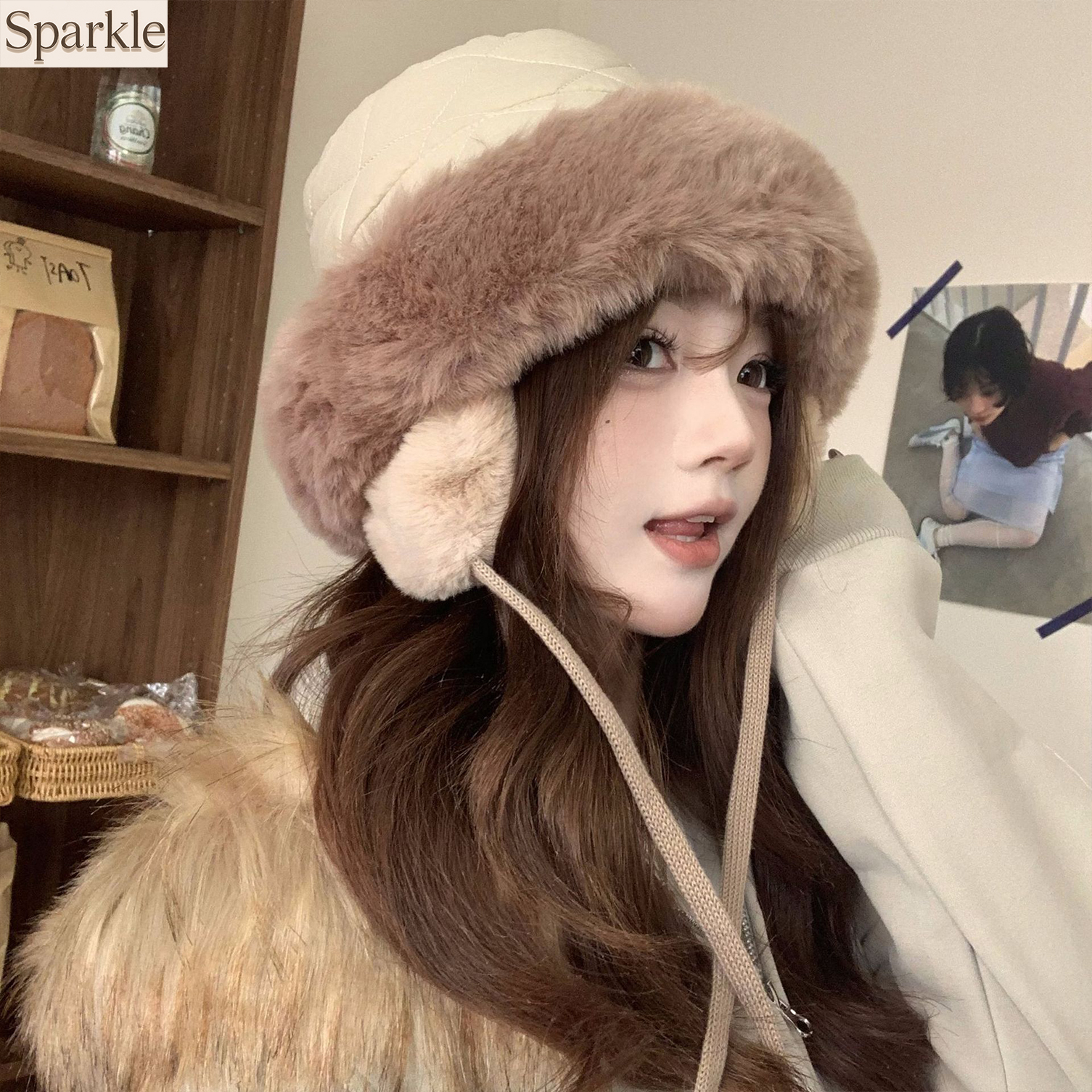 Women's Winter Quilted Faux Fu - Trapper Hat Ear Flap ulasan dan harga