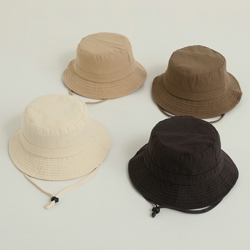 Solid Color Kids Bucket Hat Fa - Bucket Hat Cotton ulasan dan harga