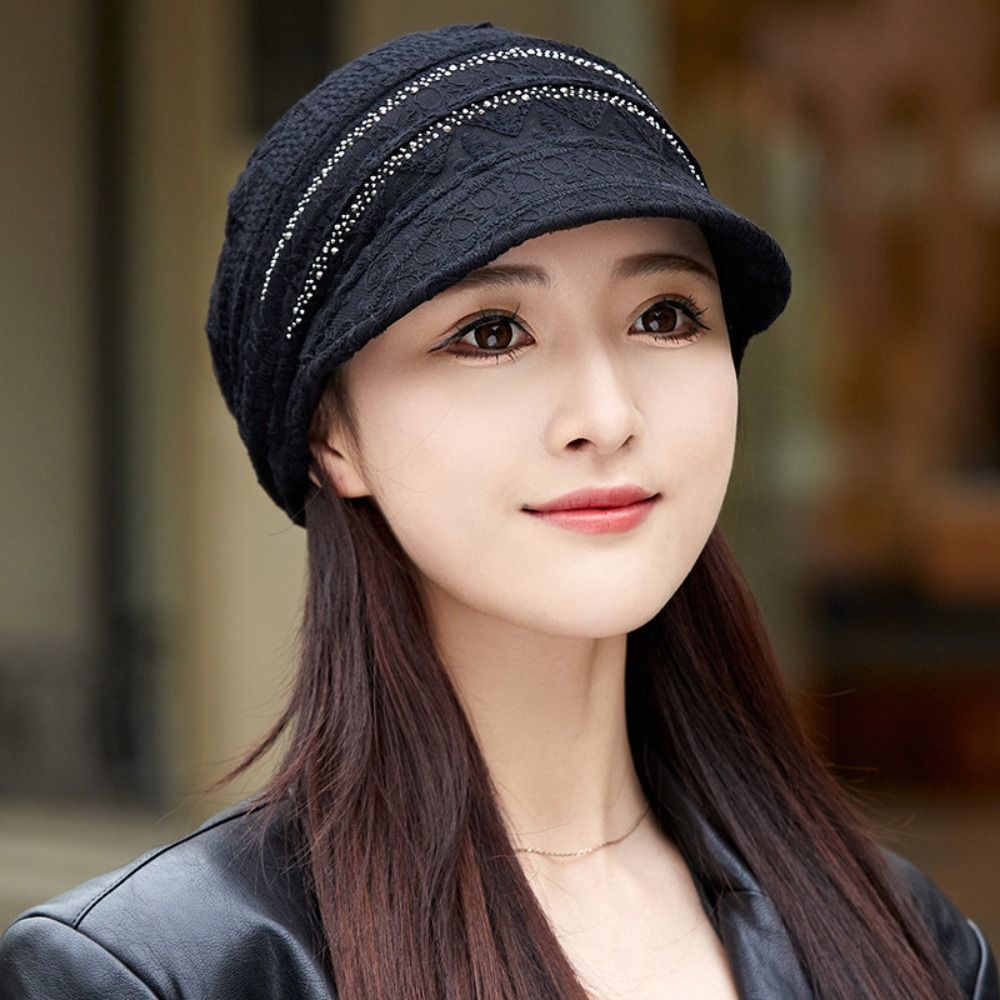 Hollow Out Flower Beanie Cap B - Baseball Cap Structured ulasan dan harga